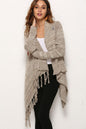 One-Button Tassel Tie Asymmetrical Hem Cardigan Trendsi