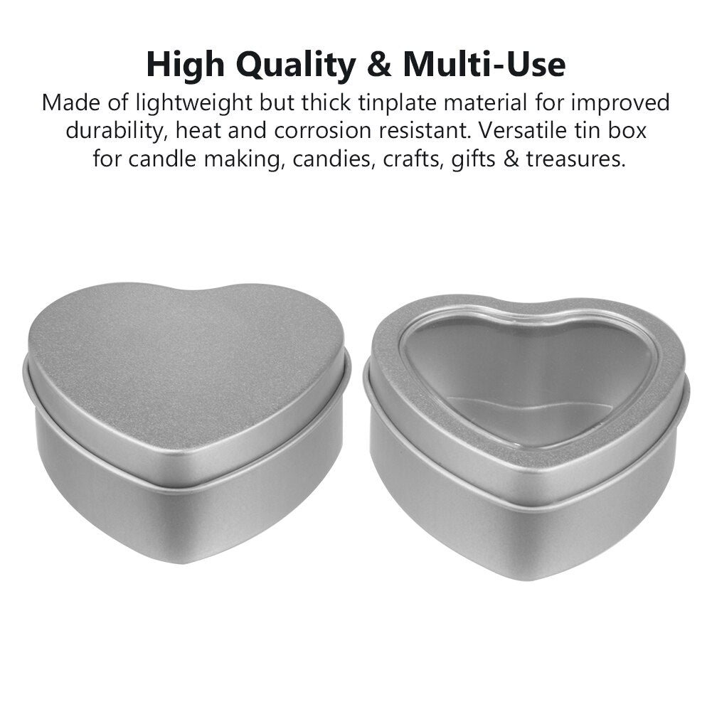 2PCS Heart Shape Metal Storage Box - DunbiBeauty, LLC