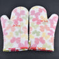 2PCS Heat Resistant Silicone Kitchen Gloves Oven Mitts Thicker Silicone Cooking Glove Microwave Oven Kitchen Print Gloves - DunbiBeauty, LLC