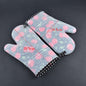 2PCS Heat Resistant Silicone Kitchen Gloves Oven Mitts Thicker Silicone Cooking Glove Microwave Oven Kitchen Print Gloves - DunbiBeauty, LLC