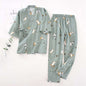 2PCS Japanese Lover Clothing Set Kawaii Cat Printed Kimono Yukata Steaming Wear Pajamas Man Woman Bathrobe Nightgown Japan - DunbiBeauty, LLC