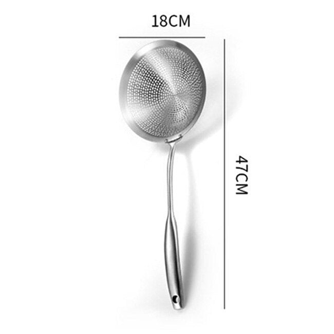 304 Stainless Steel Skimmer Strainer Colander Mesh Deep Fryer Oil Frying Scoop Noodles Dumpling Sieve Kitchen Tools Kitchenware - DunbiBeauty, LLC