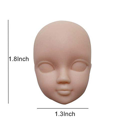 DoubleWood 10pcs 1/6 Doll Head Soft Plastic Toy Doll Repainting Practice Makeup White Double-fold Eyelid DIY Heads for BJD Make Up