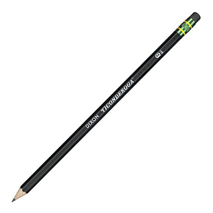 Ticonderoga Wood-Cased Pencils, Unsharpened, 2 HB Soft, Black, 12 Count