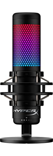 HyperX QuadCast S – RGB USB Condenser Microphone for PC, PS4, PS5 and Mac, Anti-Vibration Shock Mount, 4 Polar Patterns, Pop Filter, Gain Control, Gaming, Streaming, Podcasts, Twitch, YouTube, Discord