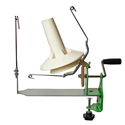 Olikraft 𝐋𝐚𝐫𝐠𝐞 𝐂𝐚𝐩𝐚𝐜𝐢𝐭𝐲 𝐘𝐚𝐫𝐧 𝐖𝐢𝐧𝐝𝐞𝐫 - Hand Operated Metal Yarn Ball Winder. Support 10 to 16 oz of Yarn Fiber Wool String (Stainless Steel)