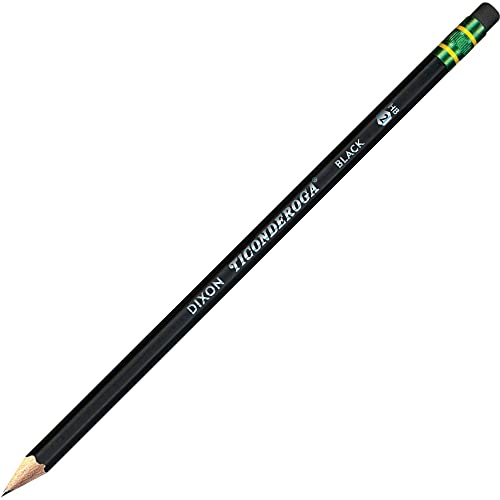 Ticonderoga Wood-Cased Pencils, Unsharpened, 2 HB Soft, Black, 12 Count