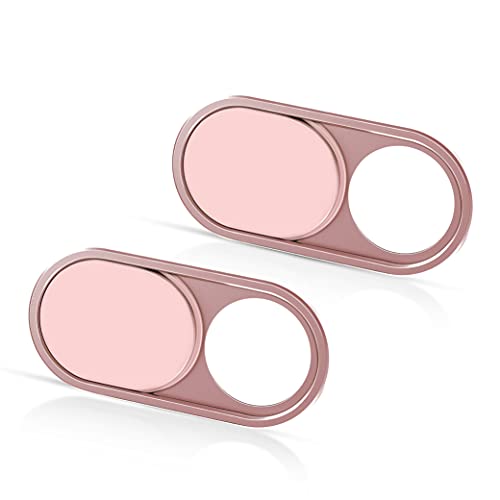 CloudValley Camera Cover Slide Ultra-Thin, Webcam Cover for MacBook air, Laptop, iMac, Desktop, PC, MacBook Pro, iPad, iPhone 8/7/6, Privacy Web Camera Protection [2 Packs], Pink