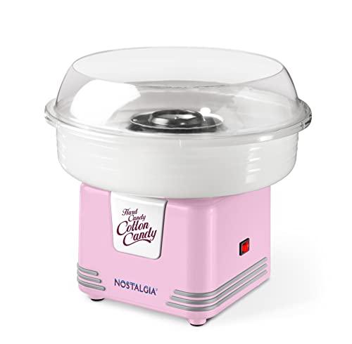 Nostalgia PCM425PNK Classic Retro Hard and Sugar Free Countertop Cotton Candy Maker, Includes 2 Reusable Cones and Scoop, One Size, Pink Spreadr