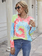 Printed Round Neck Raglan Sleeve Tee