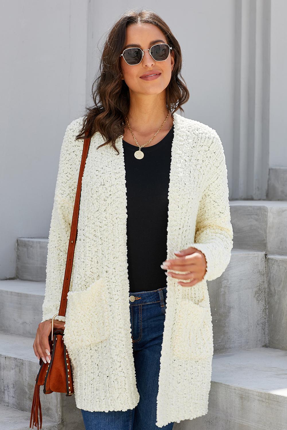 Pebble Beach Textured Cardigan Kiwidrop