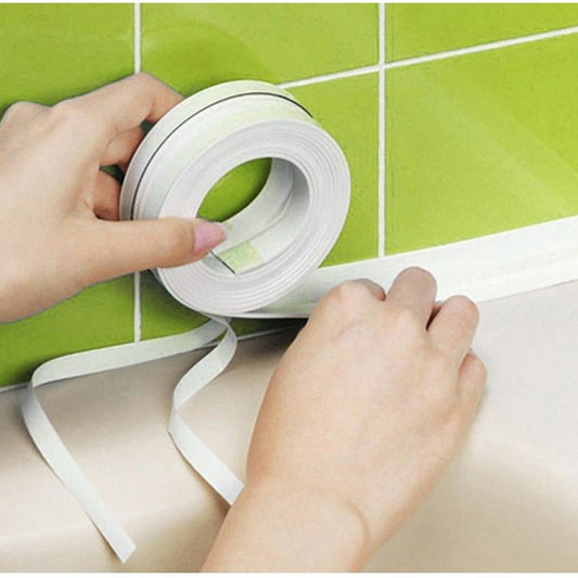 3.2mx38mm Bathroom Shower Sink Bath Sealing Strip Tape White PVC Self adhesive Waterproof Wall Sticker for Bathroom Kitchen - DunbiBeauty, LLC