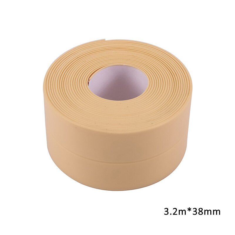 3.2mx38mm Bathroom Shower Sink Bath Sealing Strip Tape White PVC Self adhesive Waterproof Wall Sticker for Bathroom Kitchen - DunbiBeauty, LLC