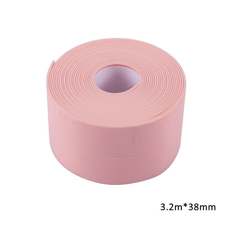 3.2mx38mm Bathroom Shower Sink Bath Sealing Strip Tape White PVC Self adhesive Waterproof Wall Sticker for Bathroom Kitchen - DunbiBeauty, LLC