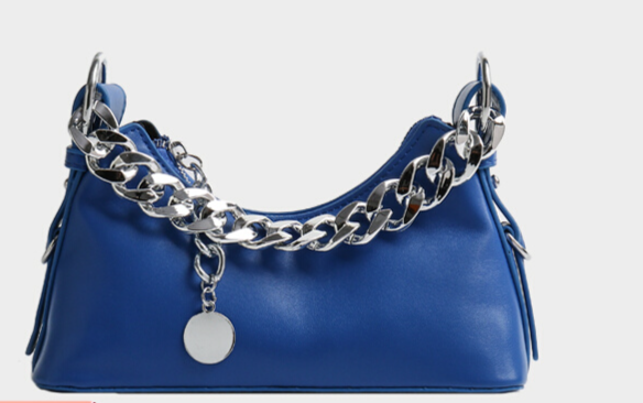 Women's Solid Color Chain Handle Baguette Bags Kiwidrop