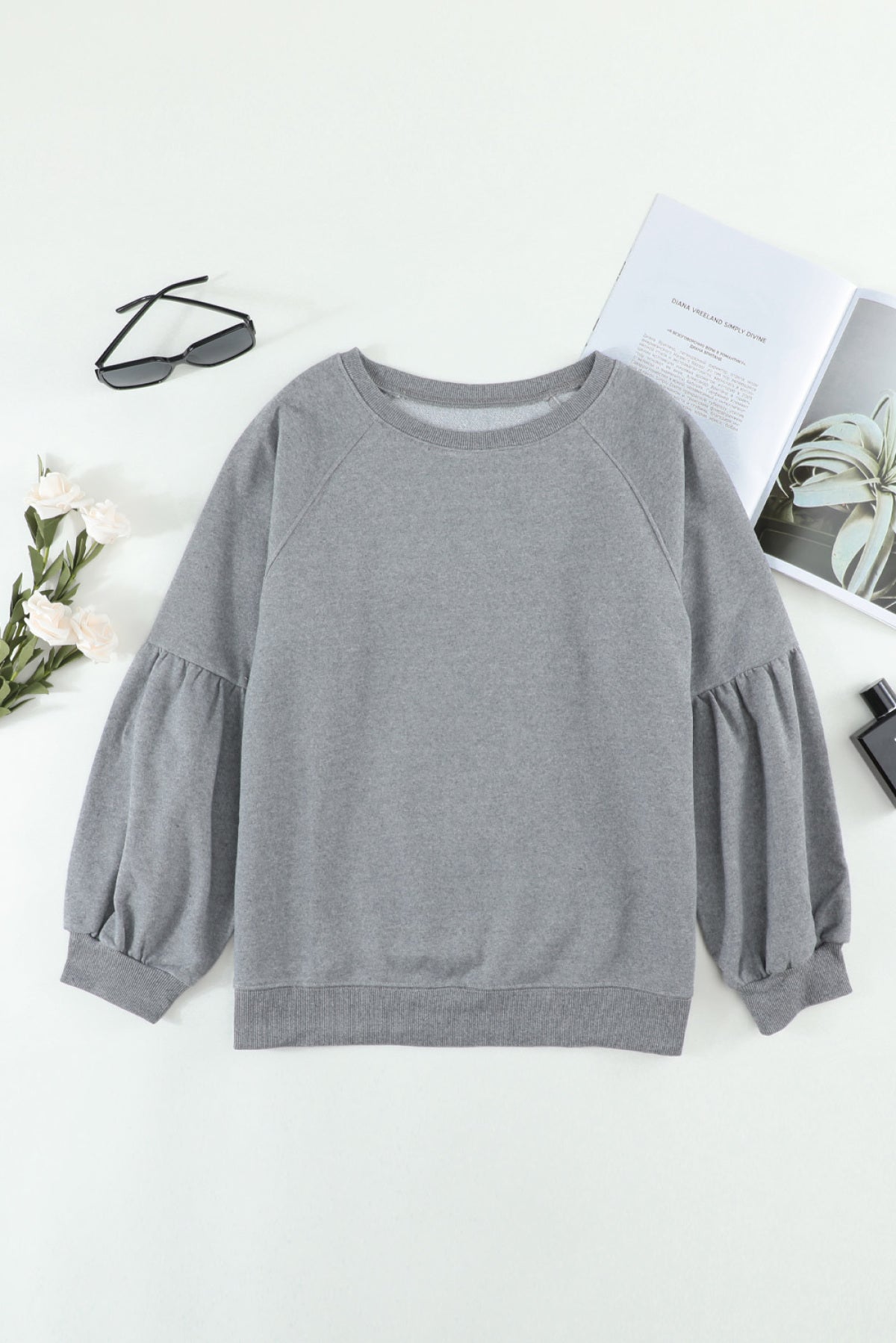 Raglan Patchwork Sleeve Pullover Sweatshirt Kiwidrop