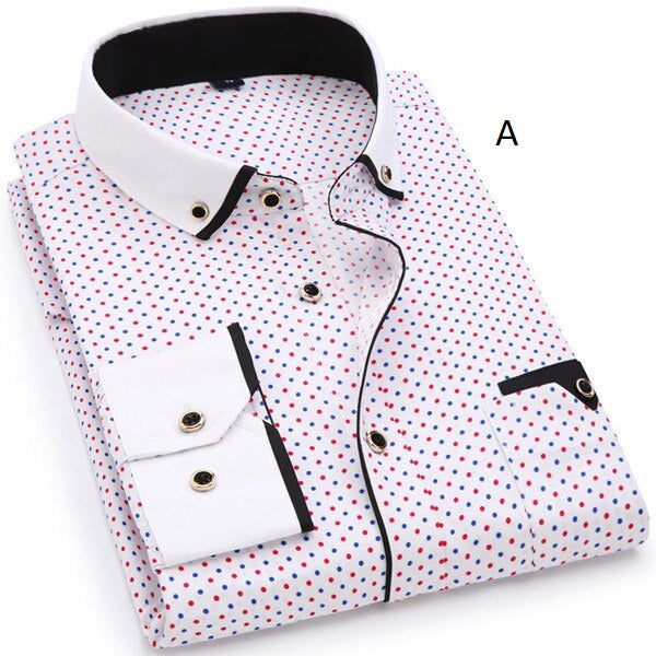 Men Fashion Casual Long Sleeved Printed shirt Zendrop