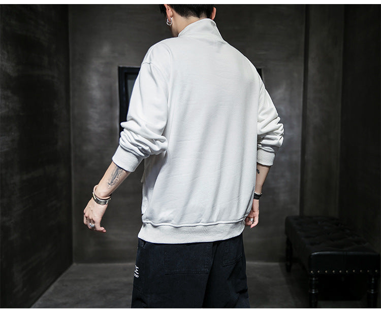 Men's Loose Long Sleeve Turtleneck with Hip Pocket nihaodropshipping