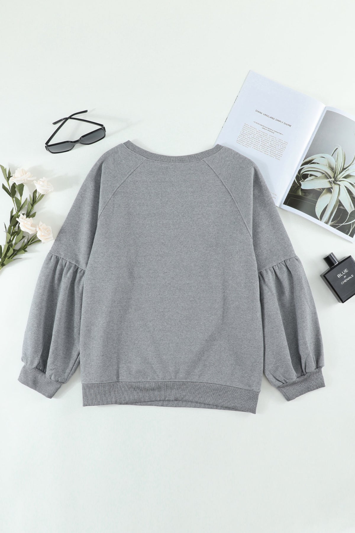 Raglan Patchwork Sleeve Pullover Sweatshirt Kiwidrop