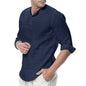 Men's Causal Form Fitting 3 Quarter Sleeve Shirt nihaodropshipping