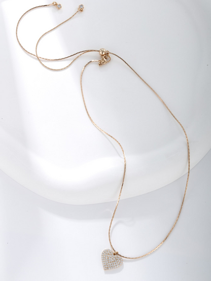 A fashion simple temperament atmosphere cold wind design sense of advanced plated 18K gold love thin chain can adjust the daily model wear Halloween Teachers' day gift