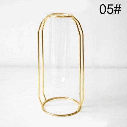 Nordic Simple Golden Glass Vase Zendrop