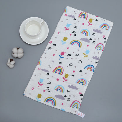 Muslin Cotton Baby 6 Layer Towel Handkerchief Colorful Kid Wipe Cloth born Baby Face Towel Bibs Feeding Bath Towelf for Kids Larnt