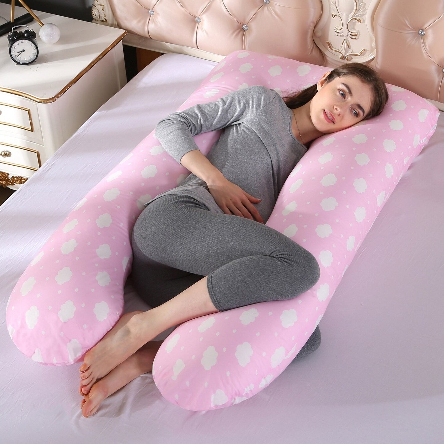 Maternity Pregnant Women Sleeping Support Pillow Cotton Pillowcase U Shape Pillows Pregnancy Side Sleeper Bedding Larnt