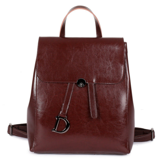 Zipper Cover Type Backpack With D-Shaped Ring