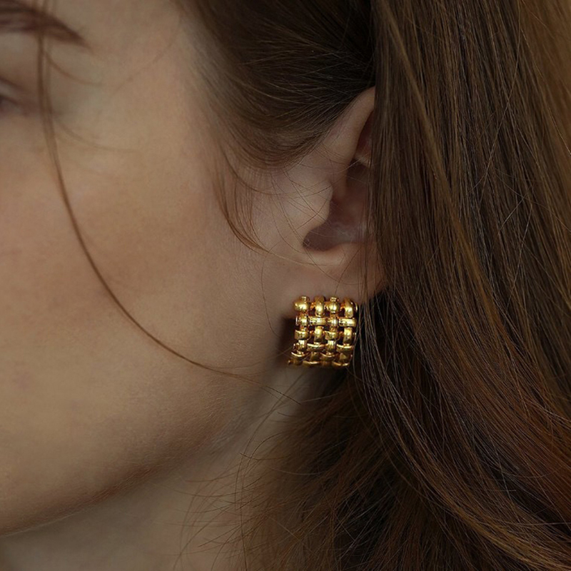 Retro Irregular Geometric Stud Earrings Kiwidrop