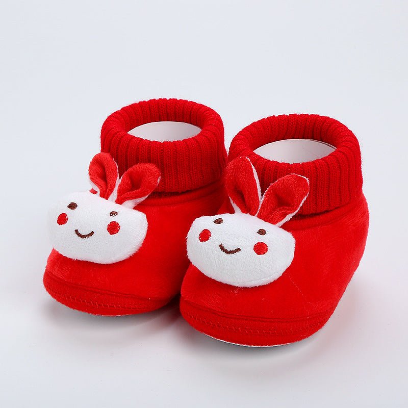 3D Rabbit Theme Soft Baby Shoes for 0 to 12 Months with Fleece Lining - DunbiBeauty, LLC