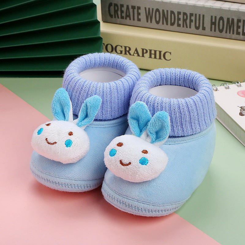 3D Rabbit Theme Soft Baby Shoes for 0 to 12 Months with Fleece Lining - DunbiBeauty, LLC