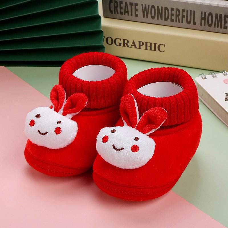 3D Rabbit Theme Soft Baby Shoes for 0 to 12 Months with Fleece Lining - DunbiBeauty, LLC