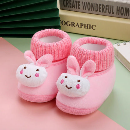 3D Rabbit Theme Soft Baby Shoes for 0 to 12 Months with Fleece Lining - DunbiBeauty, LLC