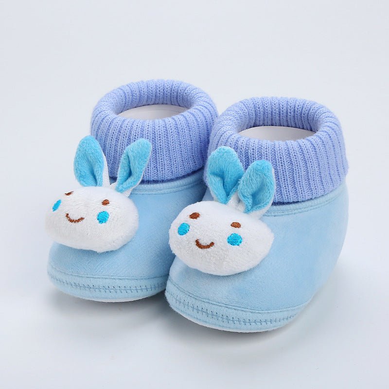 3D Rabbit Theme Soft Baby Shoes for 0 to 12 Months with Fleece Lining - DunbiBeauty, LLC