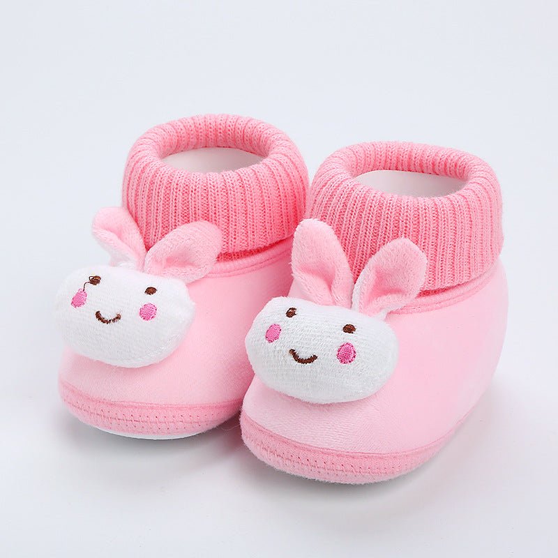 3D Rabbit Theme Soft Baby Shoes for 0 to 12 Months with Fleece Lining - DunbiBeauty, LLC