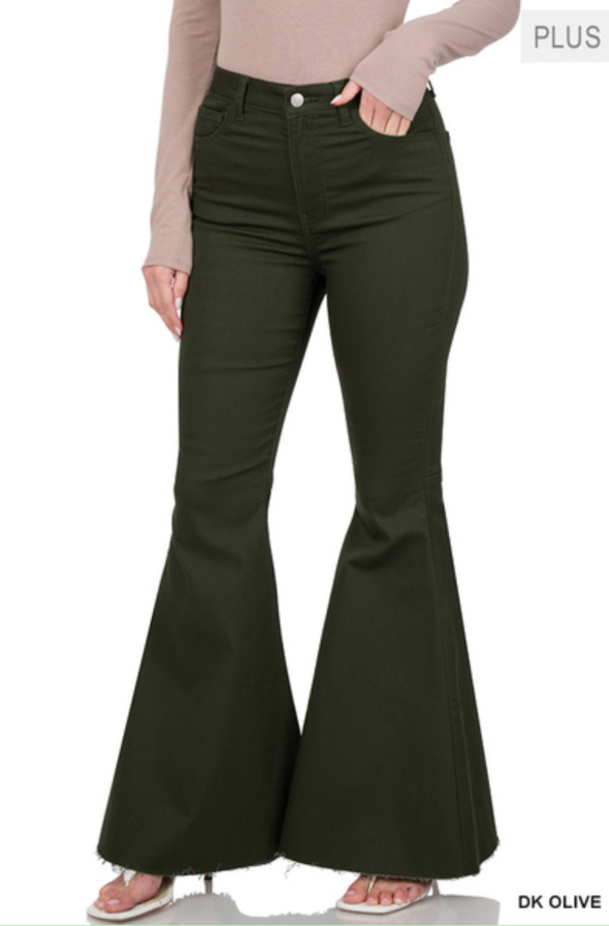 Plus Size High Rise Super Flare Denim Pants By Zenana Kiwidrop