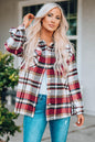 Plaid Button Front Shirt Jacket with Breast Pockets Trendsi