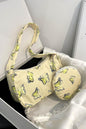 Butterfly Print Shoulder Bag with Purse