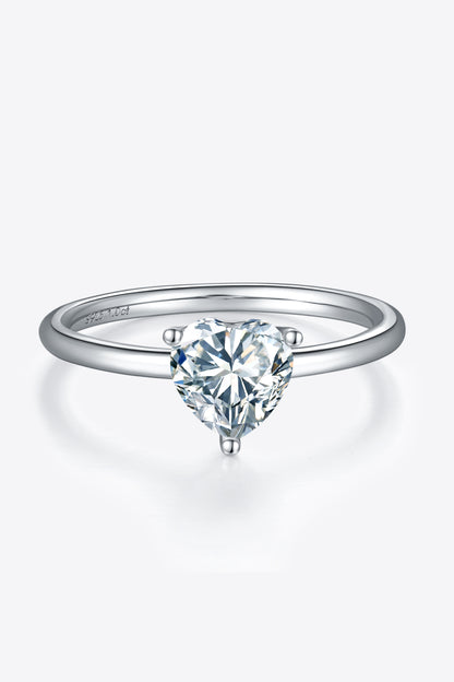 1 Carat Moissanite 925 Sterling Silver Solitaire Ring