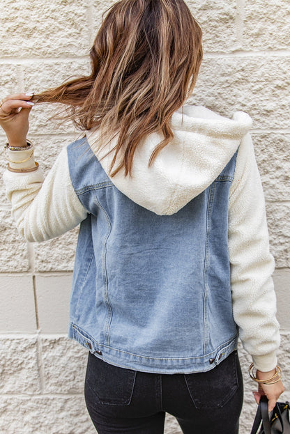 Sherpa Denim Splicing Buttoned Jacket Kiwidrop