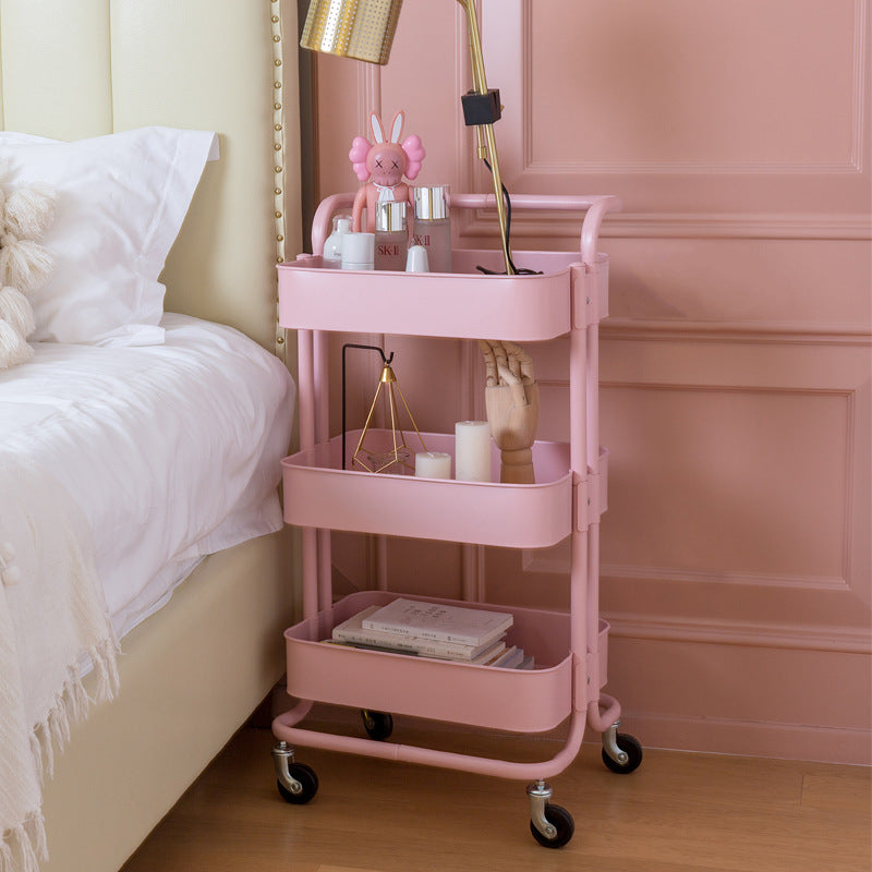 Movable wheeled kitchen storage rack trolley living room storage floor-to-floor beauty salon trolley supplies storage rack Larnt