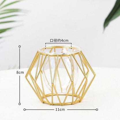 Nordic Simple Golden Glass Vase Zendrop