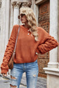 Weekend Style Rib-Knit Dropped Shoulder Sweater Trendsi