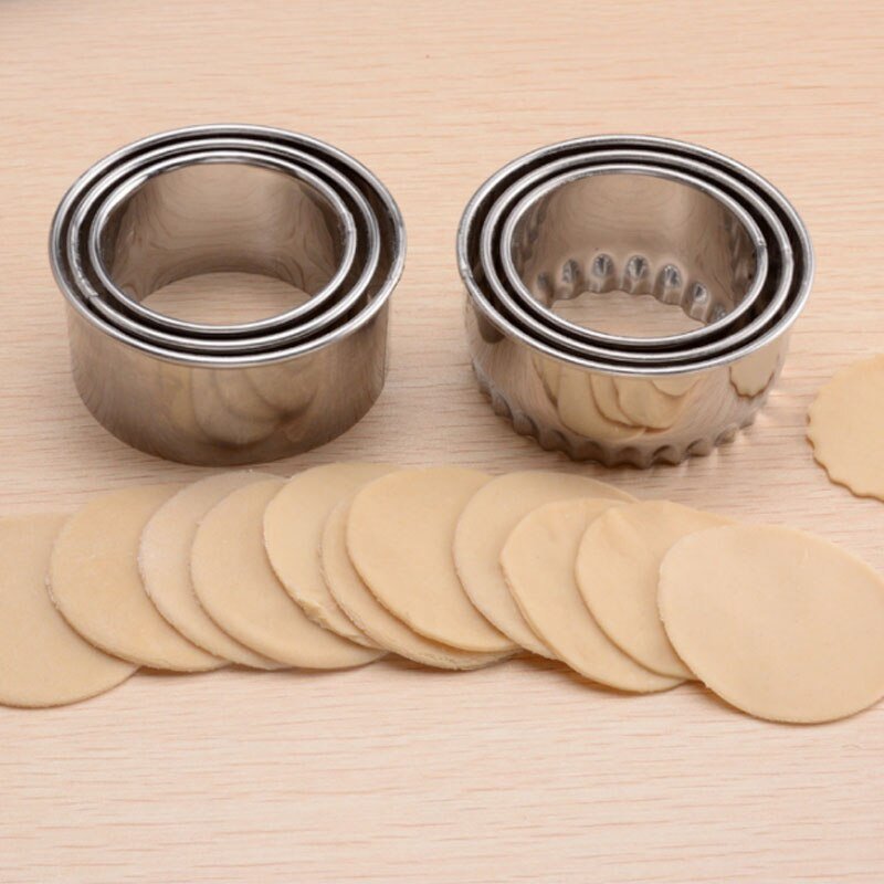 3Pcs Cookie Pastry Maker Portable Dumplings Cutter Stainless Steel Dough Cutting Tool Round/Flower Shaped Kitchen Gadgets - DunbiBeauty, LLC