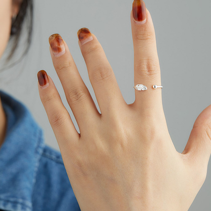 Silver Leaf Shape Ring Kiwidrop