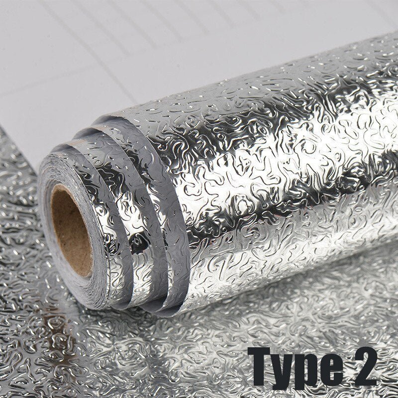 40W*100L CM Kitchen Wall Stove Aluminum Foil Oil-proof Anti-fouling Self-adhesive Croppable Wall Sticker - DunbiBeauty, LLC