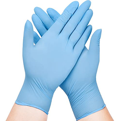 SwiftGrip (Medium) Disposable Nitrile Exam Gloves, 3-mil, Blue, Nitrile Gloves Disposable Latex Free, Medical Gloves, Cleaning Gloves, Food-Safe Rubber Gloves, Powder Free, Non-Sterile, 100-ct Box (Medium)