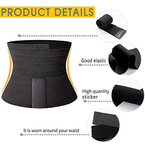 Waist Trainer for Women Lower Belly Fat, Invisible Waist Wrap for Stomach, Non-Slip Waist Trainer for Women Plus Size, Adjustable and Comfortable Waist Trimmer for Women Black Spreadr