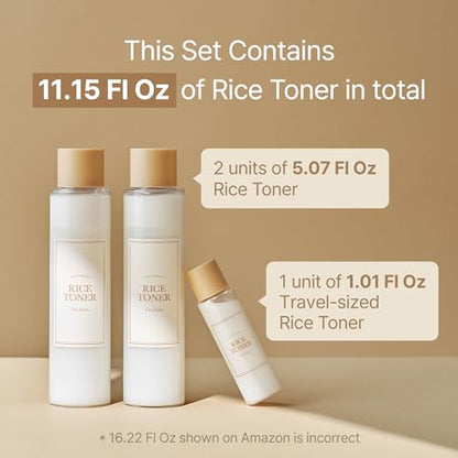 I'm From Rice Toner, 77.78% Rice Extract from Korea, Glow Essence with Niacinamide, Hydrating for Dry Skin, Vegan, Alcohol Free, Fragrance Free, Peta Approved, K Beauty Toner, 5.07 Fl Oz, Valentine